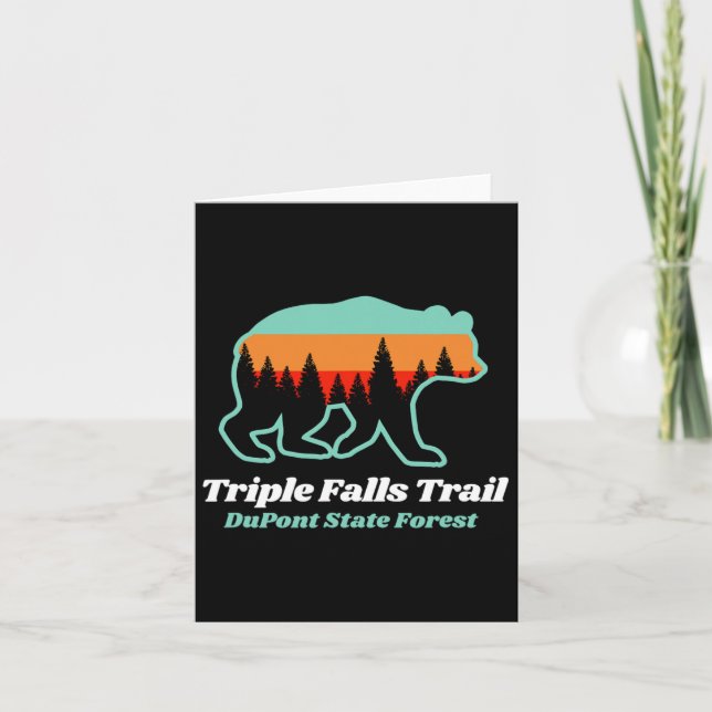 Triple Falls Trail Dupont State Forest Bear Souven Kort (Framsida)