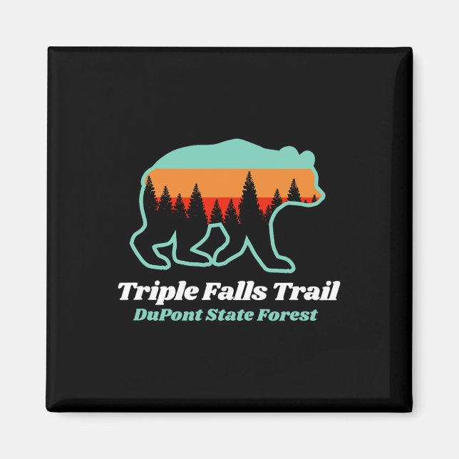 Triple Falls Trail Dupont State Forest Bear Souven Magnet (Framsidan)