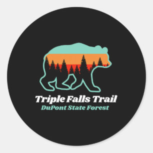 Triple Falls Trail Dupont State Forest Bear Souven Runt Klistermärke