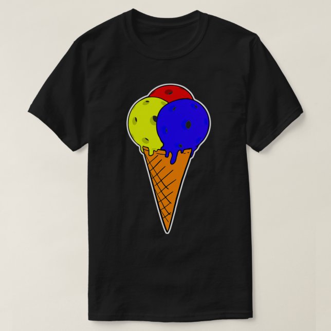 Triple Flavor Pickleball Ice Cream T Shirt (Design framsida)