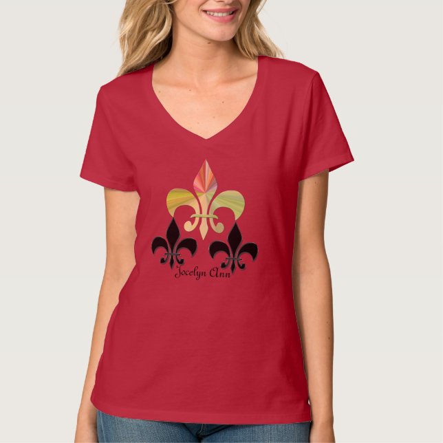 Triple Fleur-de-Lis (Personlig) Tee Shirt (Framsida)