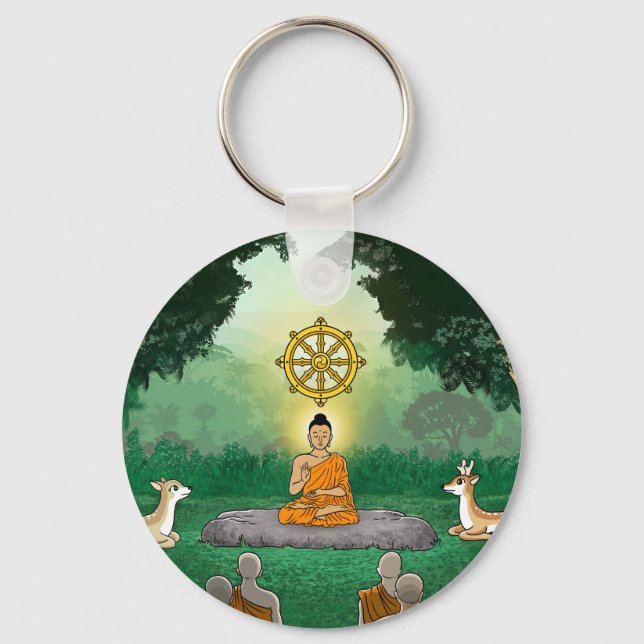 Triple Gems: Buddha, Dharma, Sangha Keychain Nyckelring (Framsida)