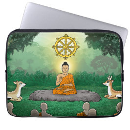 Triple Gems: Buddha, Dharma, Sangha Laptop sleeve
