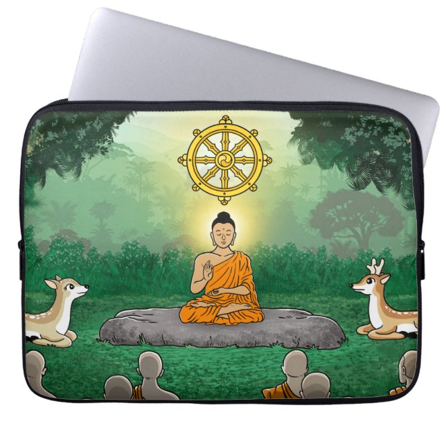 Triple Gems: Buddha, Dharma, Sangha Laptop sleeve (Framsidan)