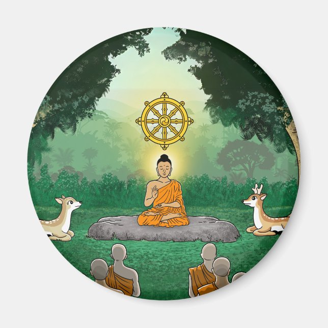 Triple Gems: Buddha, Dharma, Sangha Magnet (Framsidan)