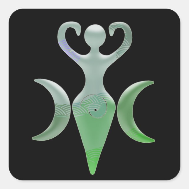 Triple Goddess Fyrkantigt Klistermärke (Framsida)