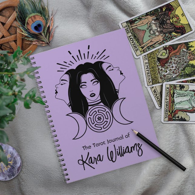 Triple Goddess Hecate Black & Lila Wicca Tarot Anteckningsbok (Triple Goddess Hecate Black & Purple Wicca Tarot Notebook)