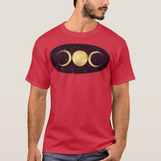 Triple Goddess i Stars Guld på Vin T Shirt