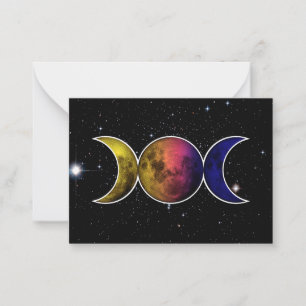 Triple Goddess Måne symbol Anteckningskort