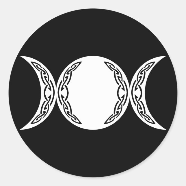 Triple Goddess Måne Symbol Runt Klistermärke (Framsida)