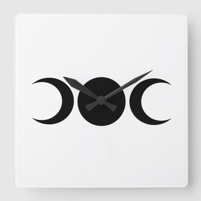 Triple Goddess Måne Wall Clock Fyrkantig Klocka (Framsida)