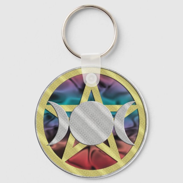Triple Goddess Wicca Keychain Nyckelring (Framsida)