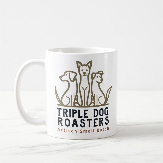 Triple Hund Roasters White Mugg (Vänster)