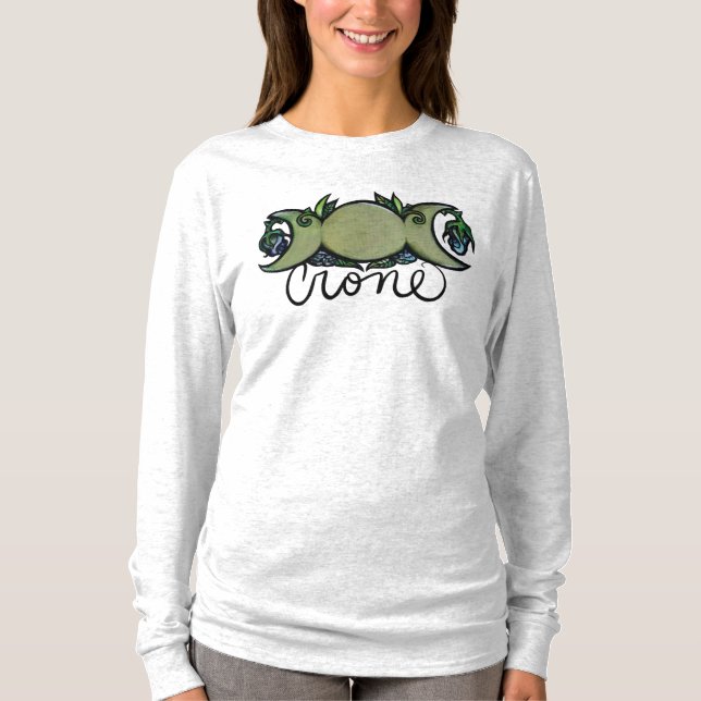 Triple Måne Crone Goddess Pagan Art T Shirt (Framsida)