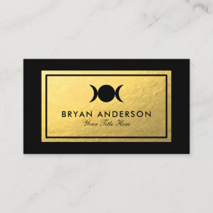 Triple Måne - Faux Gold Foil Affärskort Visitkort