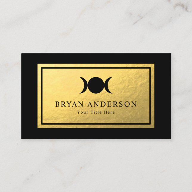 Triple Måne - Faux Gold Foil Visitkort (Framsida)