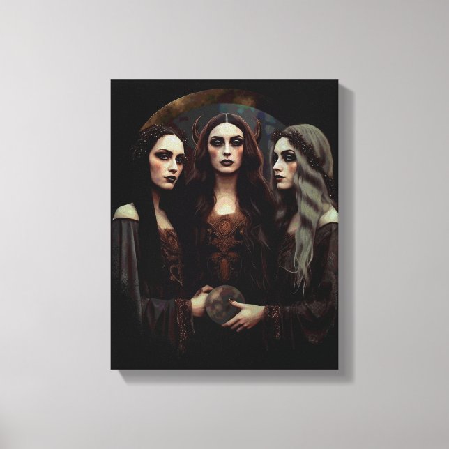 Triple Måne Goddess Canvastryck (Framsida)