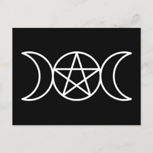 Triple Måne Goddess Pentacle-vykort Vykort