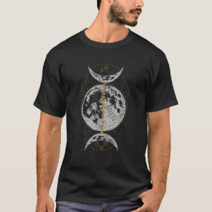 Triple Måne Gothic Witch Wicca Witchcraft Occult P T Shirt
