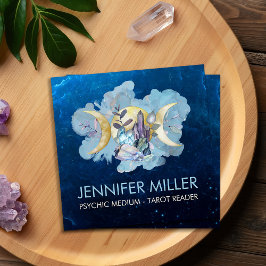 Triple Måne - Heaktkristaller Nebula Himmel Fyrkantigt Visitkort