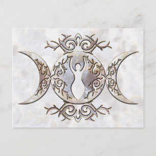Triple Måne Moonstone Goddess Vykort