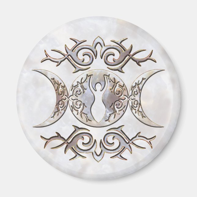 Triple Måne Moonstone Magnet (Framsidan)