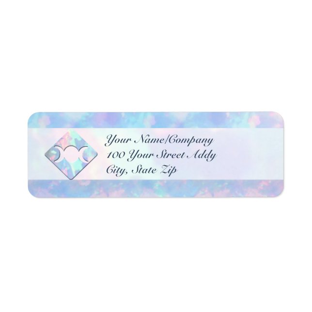 Triple Måne Opal Returadress Etikett (Framsidan)