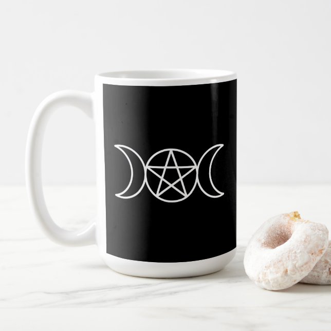 Triple Måne Pentacle Goddess Kaffemugg (Med munk)