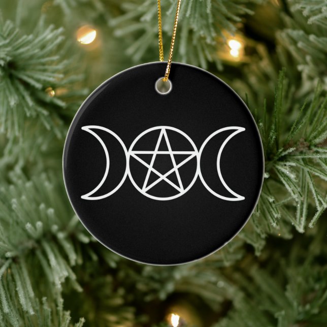 Triple Måne Pentagram Julgransprydnad Keramik (Träd)