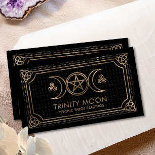 Triple Måne - Pentagram, Triquetra, Triskele Visitkort