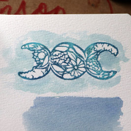 Triple Måne Symbol Garden Bloom Stämpel