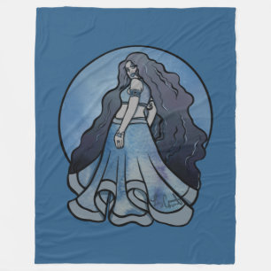 Triple Måne Symbol Wicca Goddess Fleecefilt