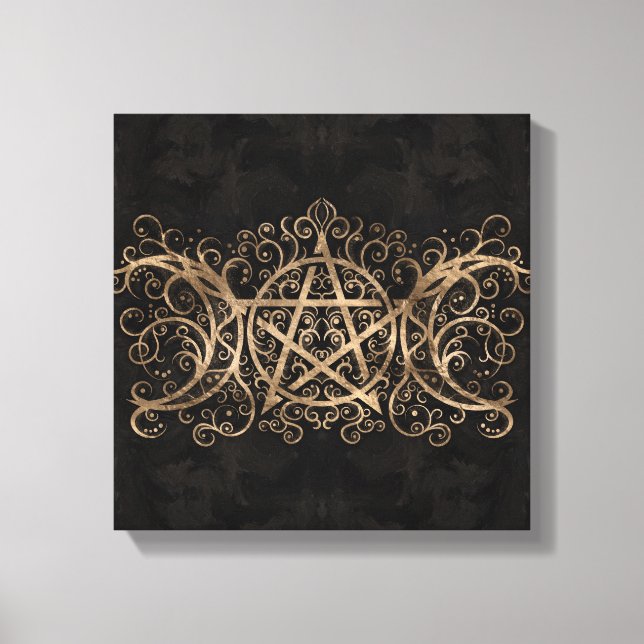 Triple Måne - Triple Goddes Pentagram Ornament Canvastryck (Framsida)