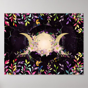 Triple Måne - Triple Goddes- Watercolor Poster