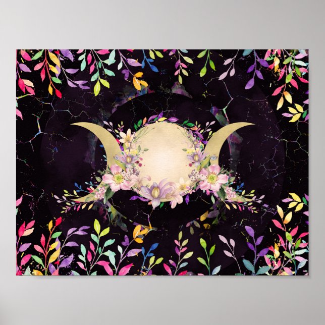 Triple Måne - Triple Goddes- Watercolor Poster (Framsidan)