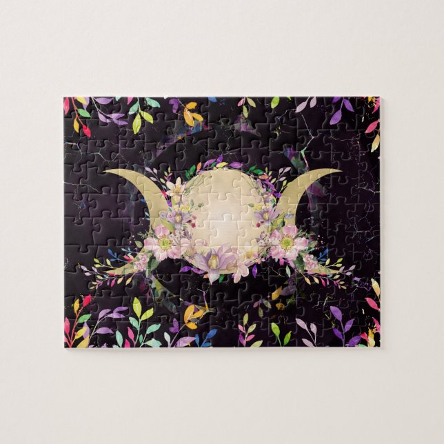 Triple Måne - Triple Goddes- Watercolor Pussel (Horisontell)