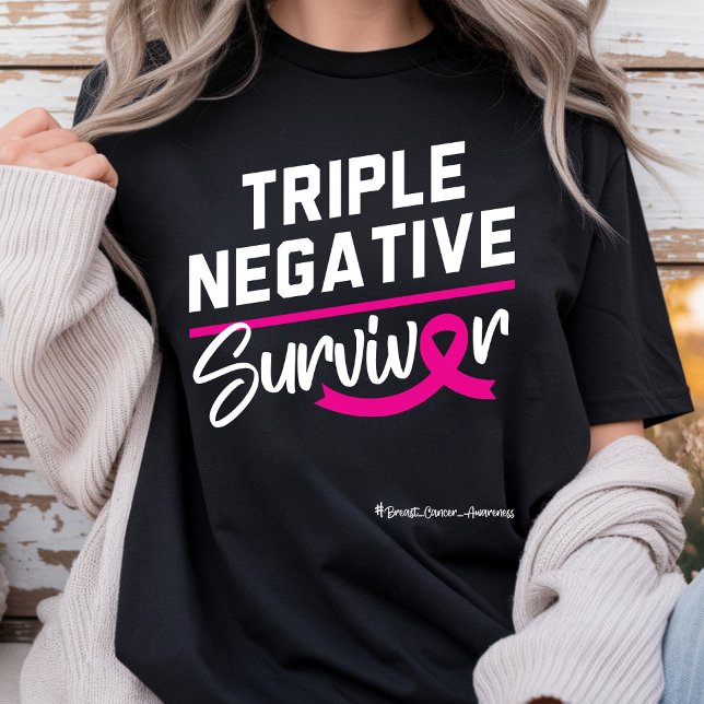 Triple Negative Överlevande Bröstcancer Medvetenhe T Shirt (Skapare uppladdad)