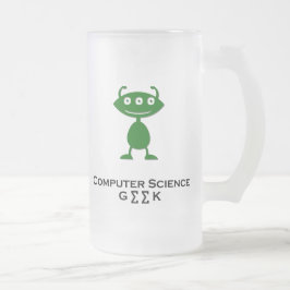 Triple Öga Computer Science Geek grönt Frostat Ölglas