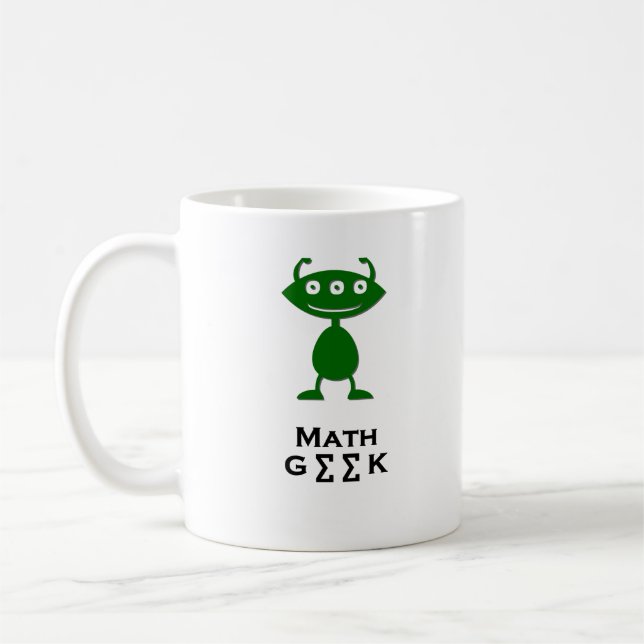 Triple Öga Math Geek grönt Kaffemugg (Vänster)