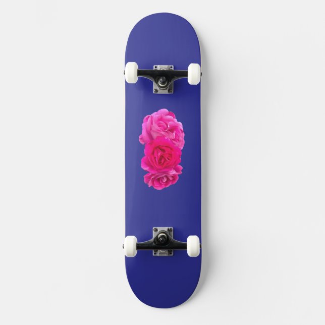 Triple Pink Roses  Mini Skateboard Bräda 18,5 Cm (Framsida)