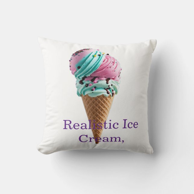 Triple Scoop Delight – Realistisk Rosa, Turkos & L Kudde (Framsida)