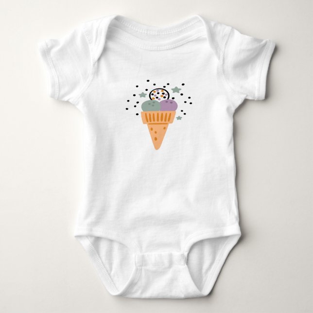 Triple Scoop Rainbow Ice Cream T Shirt (Framsida)