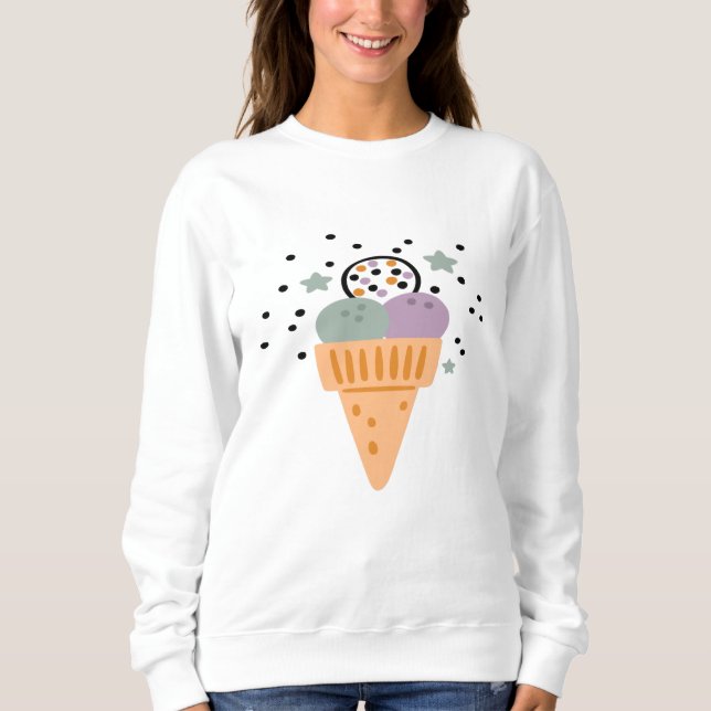 Triple Scoop Rainbow Ice Cream T Shirt (Framsida)