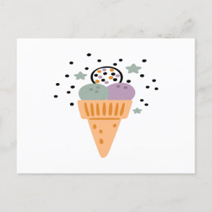 Triple Scoop Rainbow Ice Cream Vykort