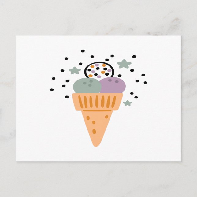 Triple Scoop Rainbow Ice Cream Vykort (Framsida)