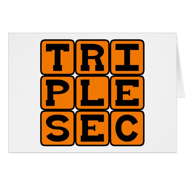 Triple Sec, dryckesmatare Hälsningskort (Framsidan Horizontal)