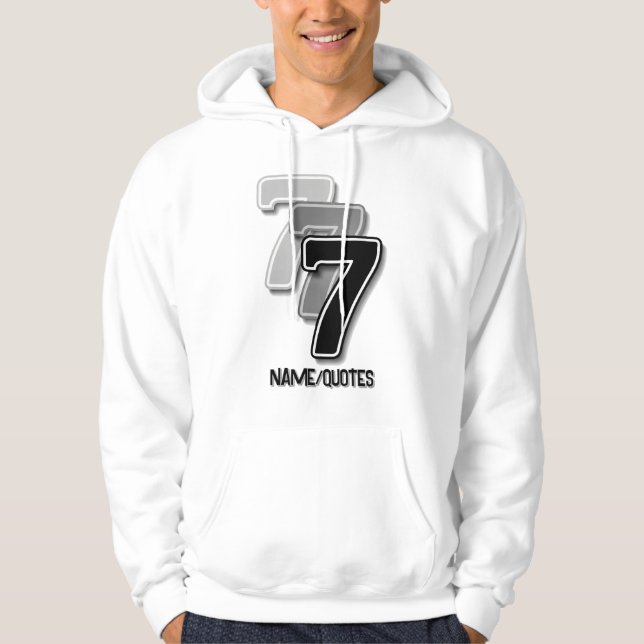 Triple Seven Graphic – Minimalist Modern Art Hoodie (Framsida)