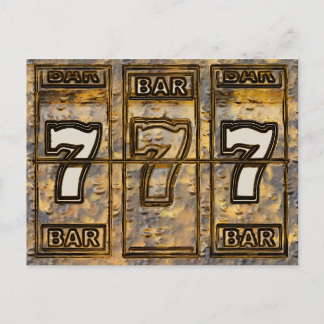 Triple Sevens Slot Maskin Reels Vykort (Framsida)