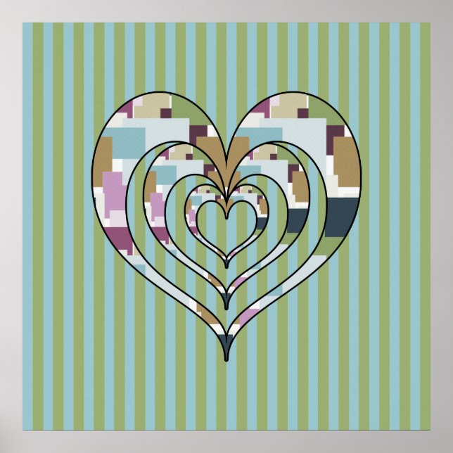 TRIPLE SQUARED HEART POSTER (Framsidan)