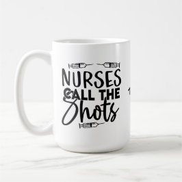 Triple Syringe Nurses anropar Shots Funny Nurse Kaffemugg